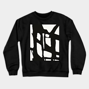 Abstract, Art, Abstract print, Black, White, Modern art, Wall decor Crewneck Sweatshirt